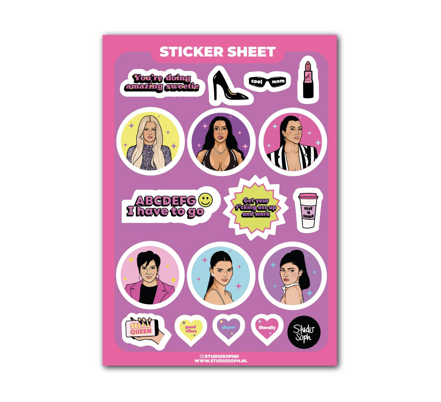 Kardashians A5 Sticker Sheet