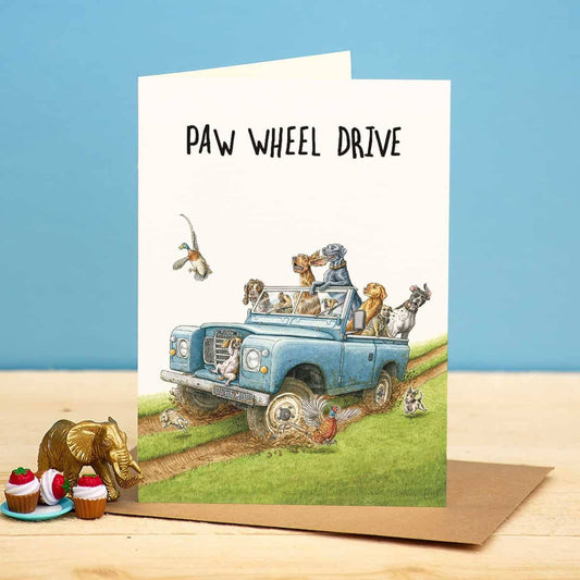Paw Wheel Drive Card - Everyday Card - Funny