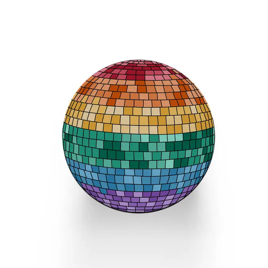 Rainbow Pride Disco Ball Ceramic Coaster