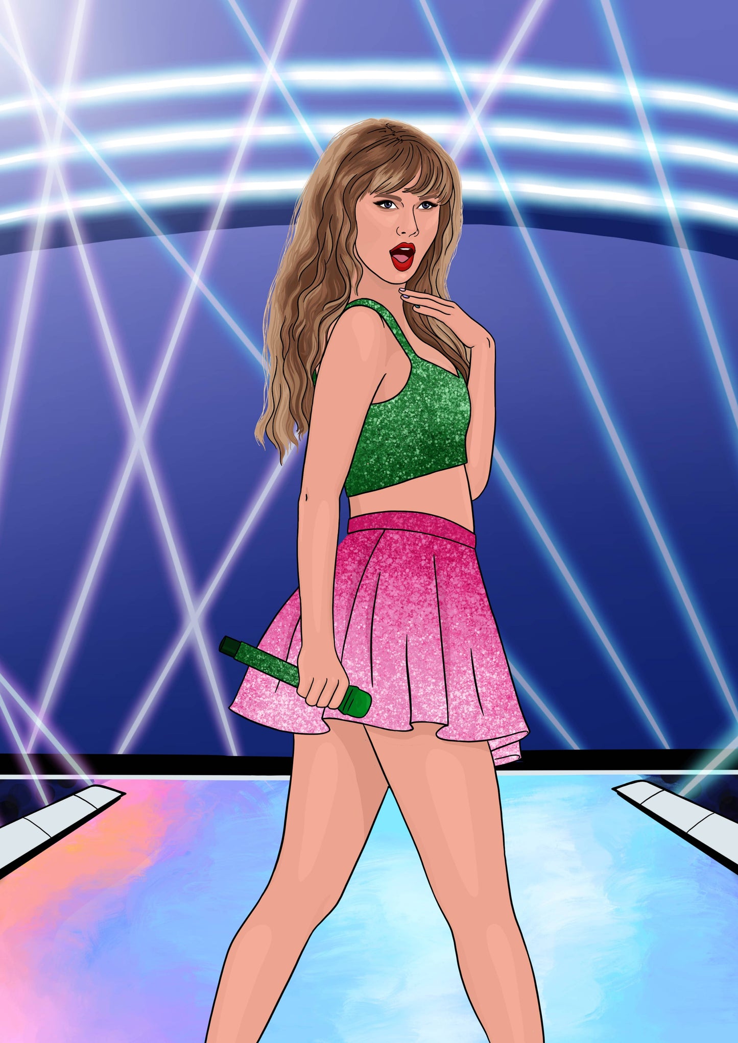 A3 Taylor Swift 1989 Eras Tour Illustrated Print