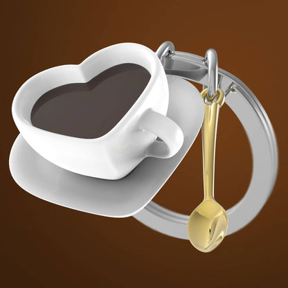 Metalmorphose White Coffee Lover Keyring