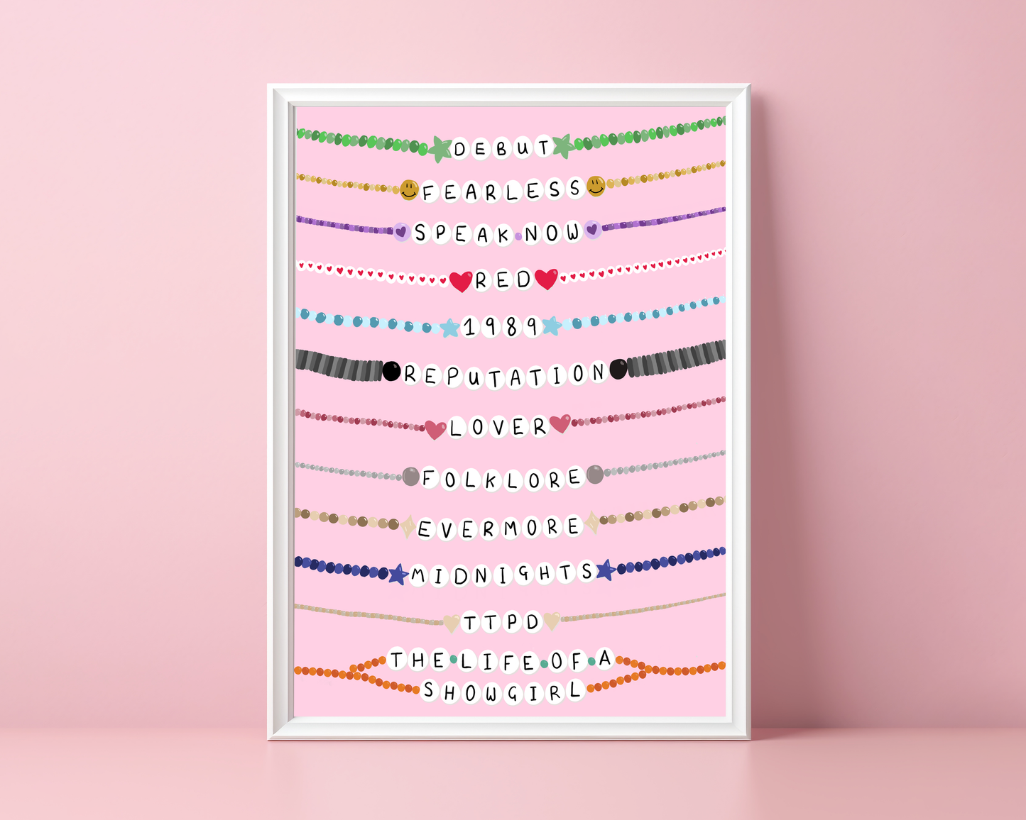 Album Friendship Bracelets - Taylor Swift Print - SHOWGIRL: A4