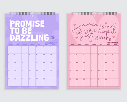 Taylor Swift Lyric Wall Calendar 2026 - A4