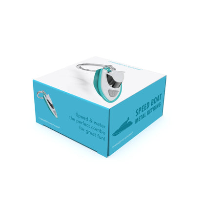 Metalmorphose - White & Blue Speed Boat Keyring