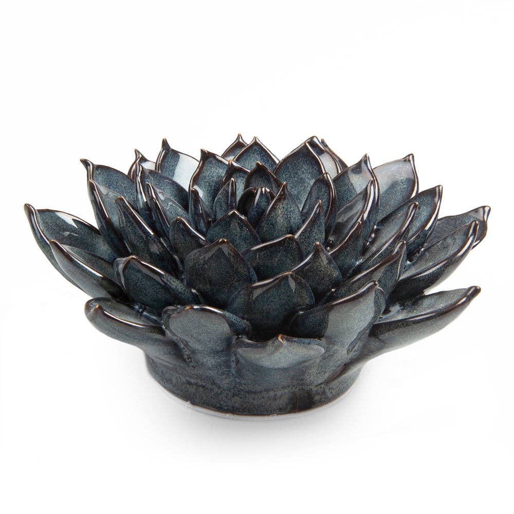 Ceramic Flower Succulent Blue