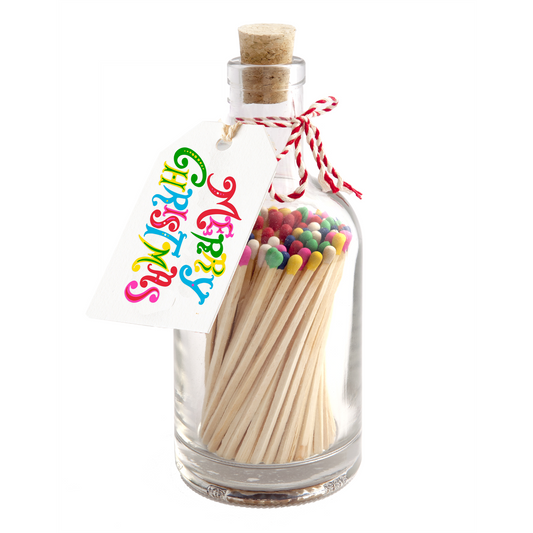 Archivist Gallery Colourful Glass Bottle - Christmas Safety Matches 🎄