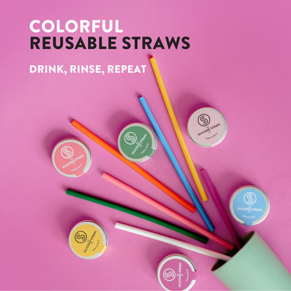 Eco-friendly Reusable Silicone Straws (3 Pack)