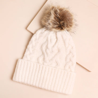 Cream Cable Knit Bobble Hat