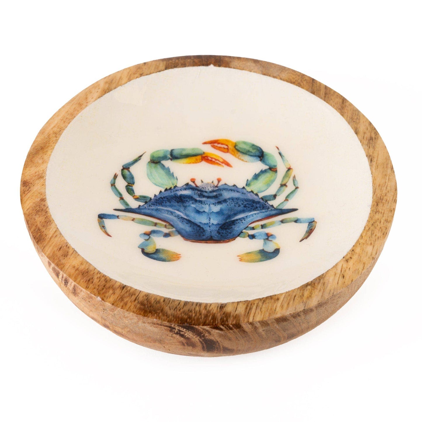 Small Mango Wood Dish - Crab 13 Cm