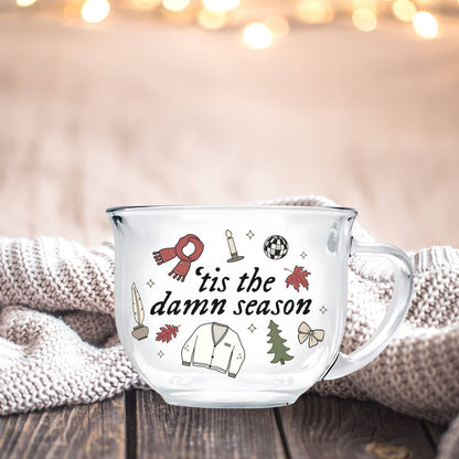Taylor Inspired Tis The Season Teacup Glass Mug