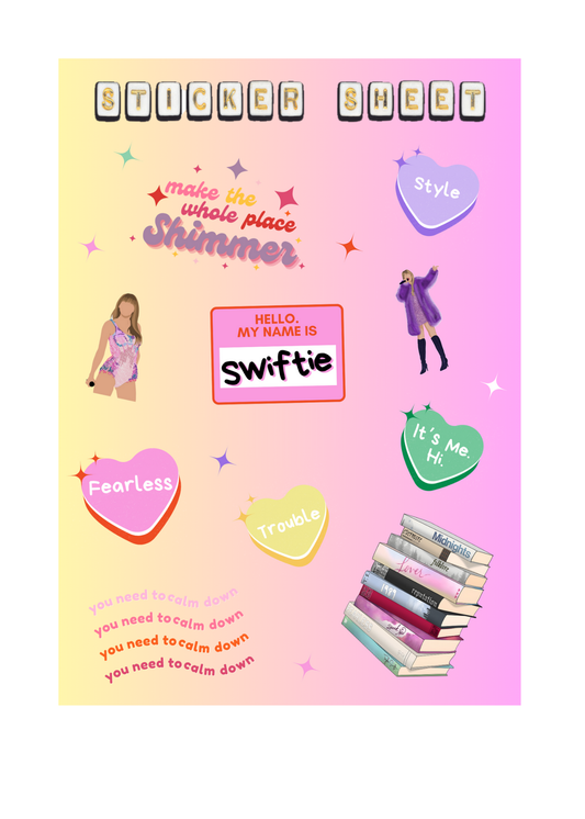 Swiftie Sticker Sheet 5x7