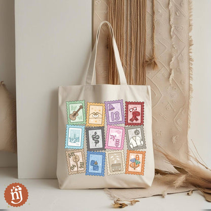 Taylor Eras Stamps Canvas Tote Bag