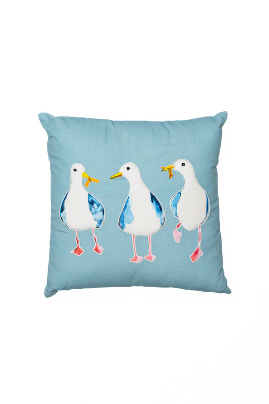 Trinity Of Seagulls Cushion