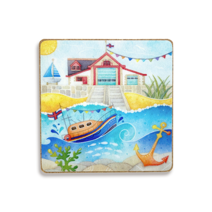 Fridge Magnet - Wood - RNLI Lifeboat