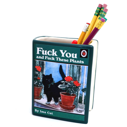 Cats & Plants Book Vase/Pencil Holder