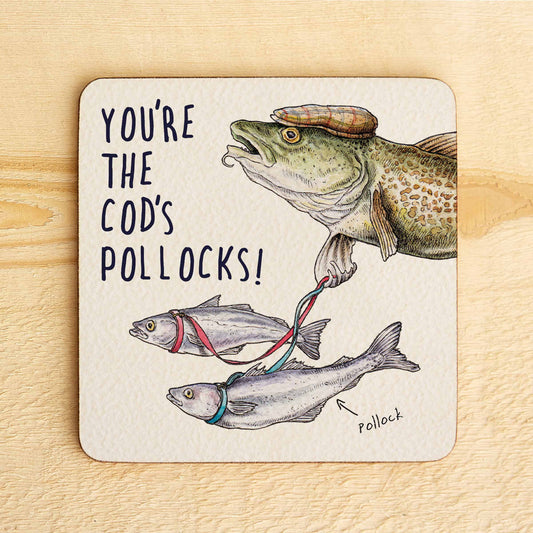 Cod's Pollocks Coaster - Drinks Coaster - Funny Coaster