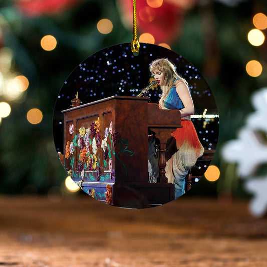 Ceramic Round Hanging Ornament - Surprise Song Piano