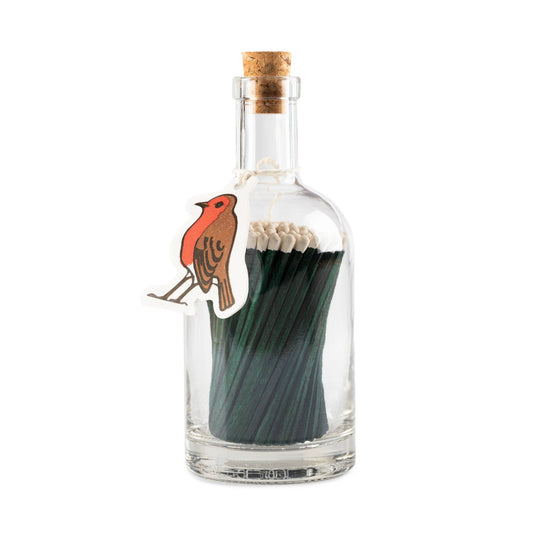 Archivist Gallery Robin - Glass Bottle - Christmas Safety Matches🎄