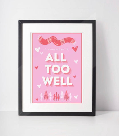 "All Too Well" Taylor Swift Inspired Art Print