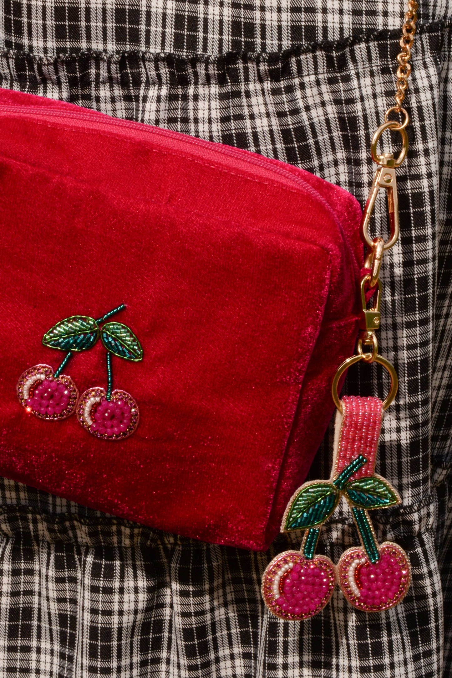 CHERRY KEYRING/BAG CHARM