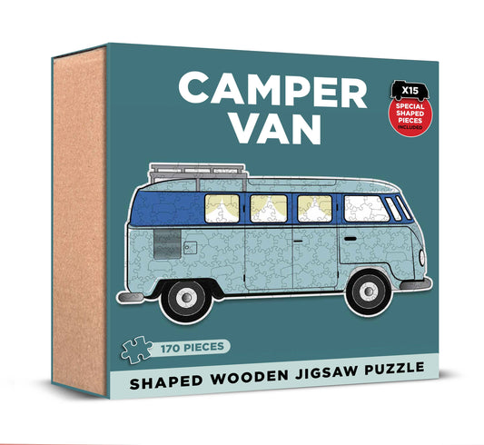 Camper Van Shaped Wooden Jigsaw Puzzle