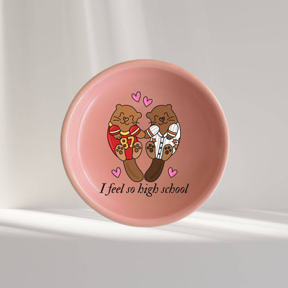 Travis & Taylor I Feel So High School Trinket Dish - Salmon