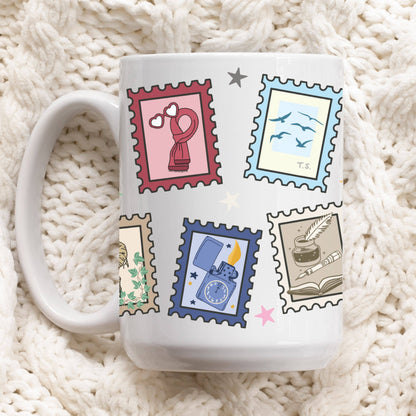 Taylor Swift Inspired Eras Stamps Ceramic Mug, 15oz