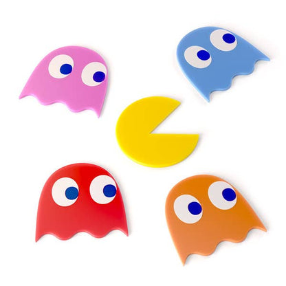 Coasters, Pac-Man, x5, PVC