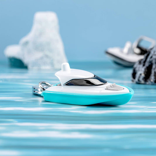 Metalmorphose - White & Blue Speed Boat Keyring