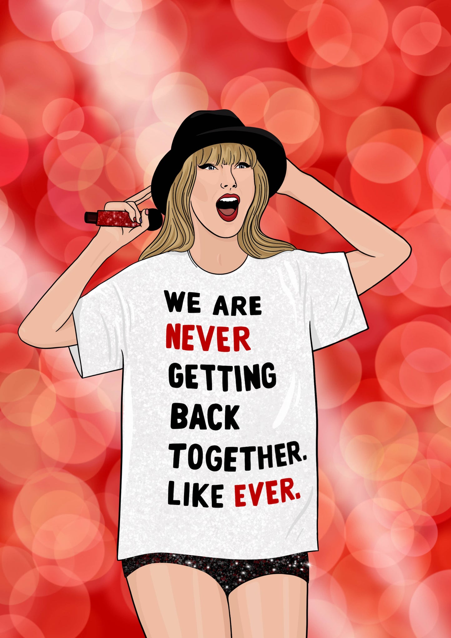 A3 Taylor Swift Red Eras Tour Illustrated Print