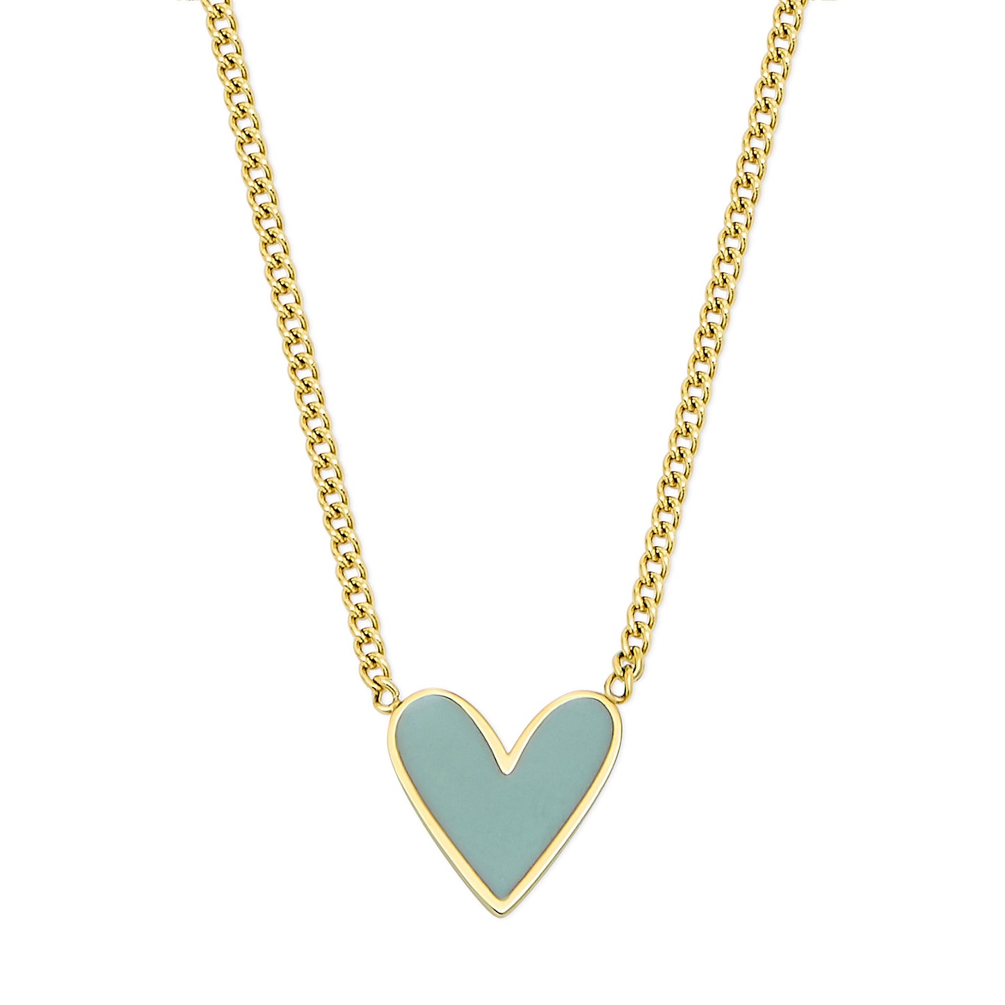 Gold Plated Heart Necklace with PinkEnamel