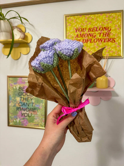Crochet Light Purple Rose Flower