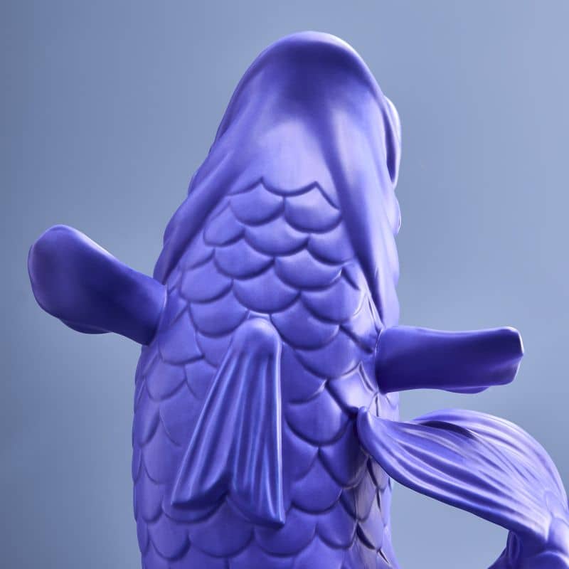 Sculpture/Vase Blubb, Matte Blue Stoneware, 35 x 30 x 44 cm