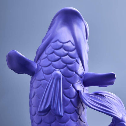Sculpture/Vase Blubb, Matte Blue Stoneware, 35 x 30 x 44 cm