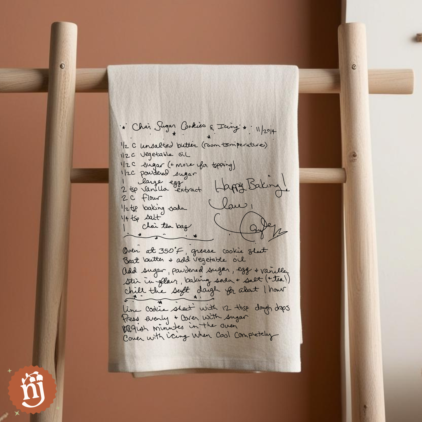 Taylor's Chai Sugar Cookies & Icing Recipe Tea Towel