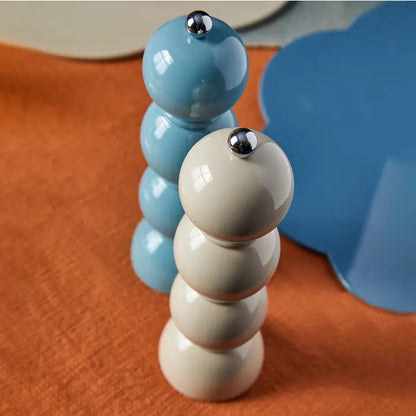 Chambray Blue Lacquer Bobbin Salt or Pepper Mill