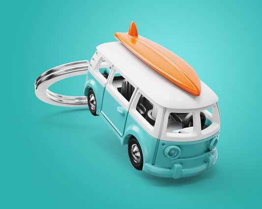 Metalmorphose Keyring Blue & Orange Surfer Van Keyring