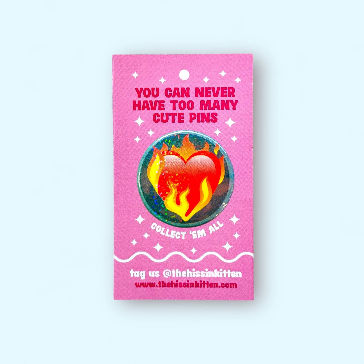 Flaming Heart - Taylor Swift - Glitter Button or Magnet