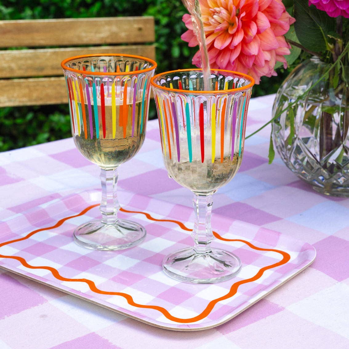 Multi-Coloured Wine Glasses