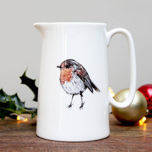 Robin Fine Bone China Pint Jug in a Gift Box