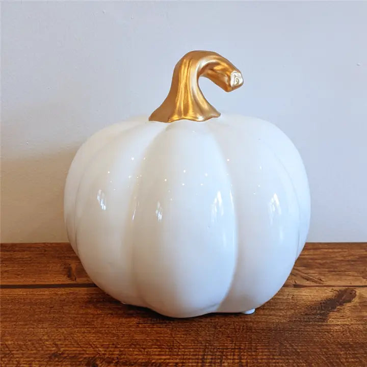 Ceramic High Glaze White Pumpkin