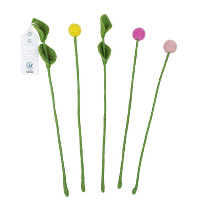 Felt Rose Artificial Flowers - 5 Pack