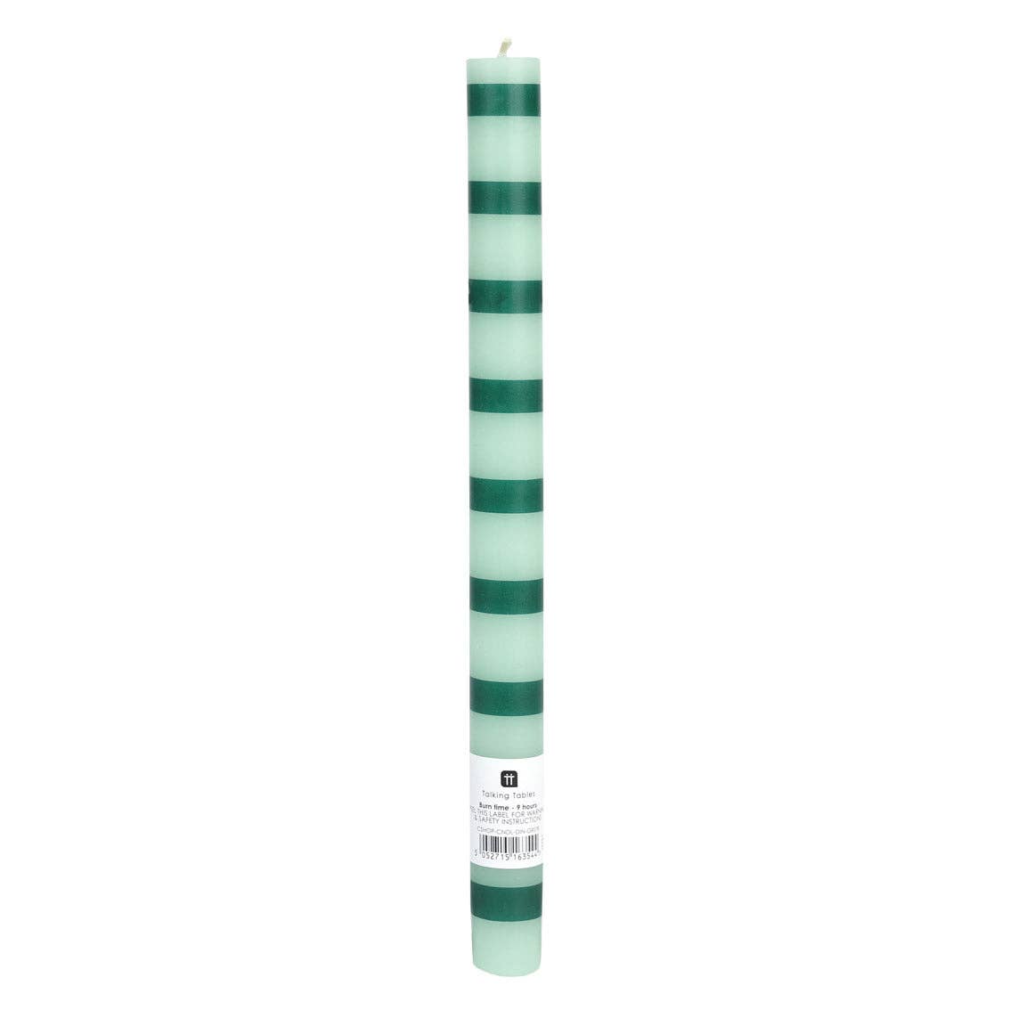 Green Stripe Straight Dinner Candle|