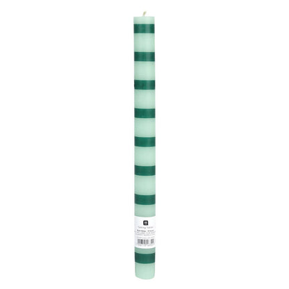 Green Stripe Straight Dinner Candle|