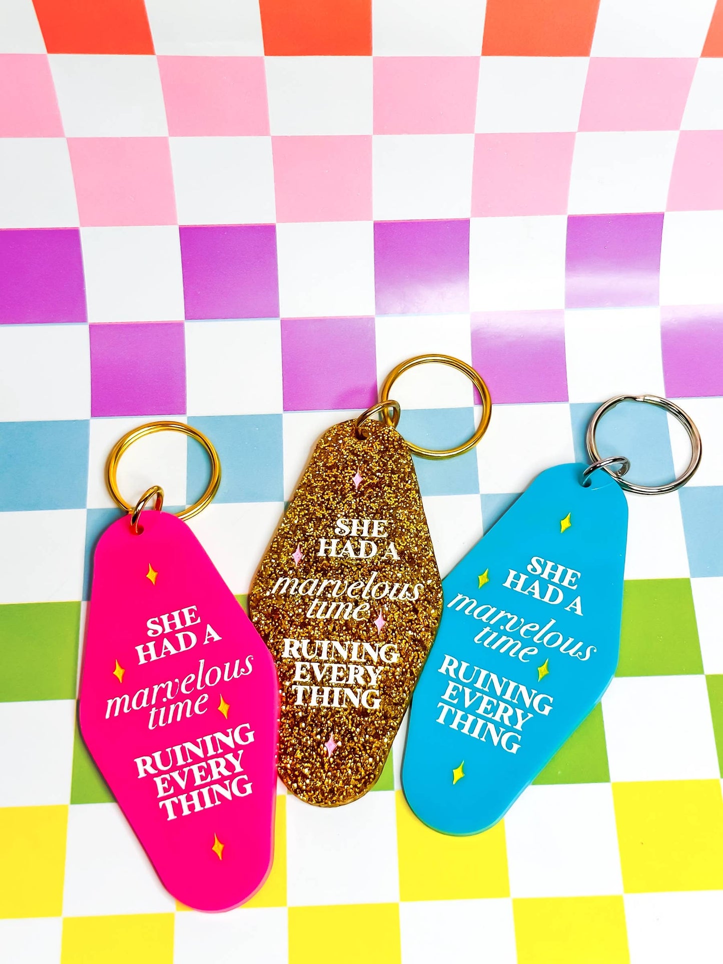 She Had a Marvelous Time Ruining Everything - Laser Engraved Keychain
