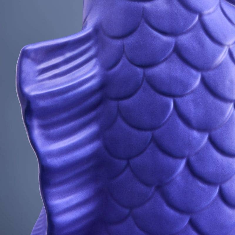 Sculpture/Vase Blubb, Matte Blue Stoneware, 35 x 30 x 44 cm