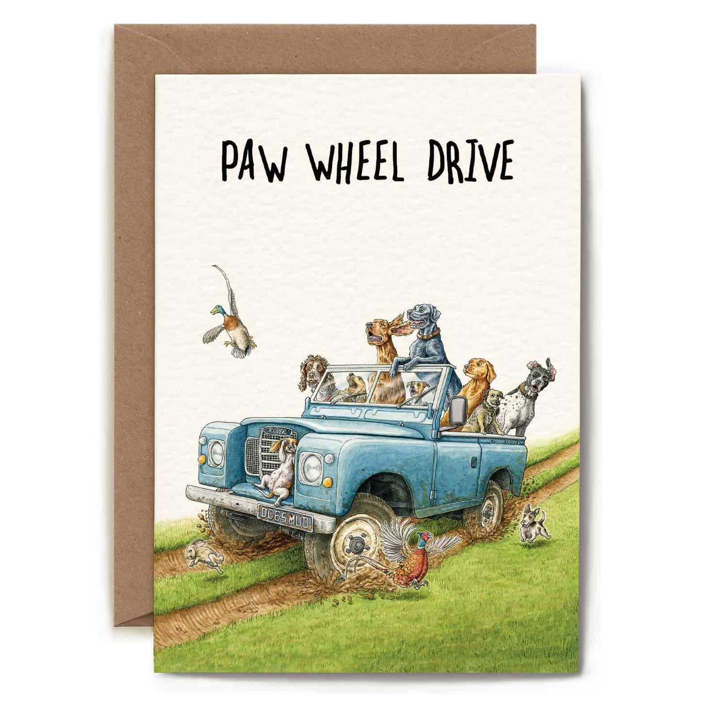 Paw Wheel Drive Card - Everyday Card - Funny