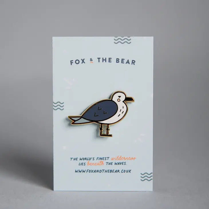 Gully the Seagull Gold Enamel Pin