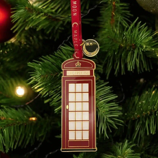 Classic Enamel Gold Telephone Box
