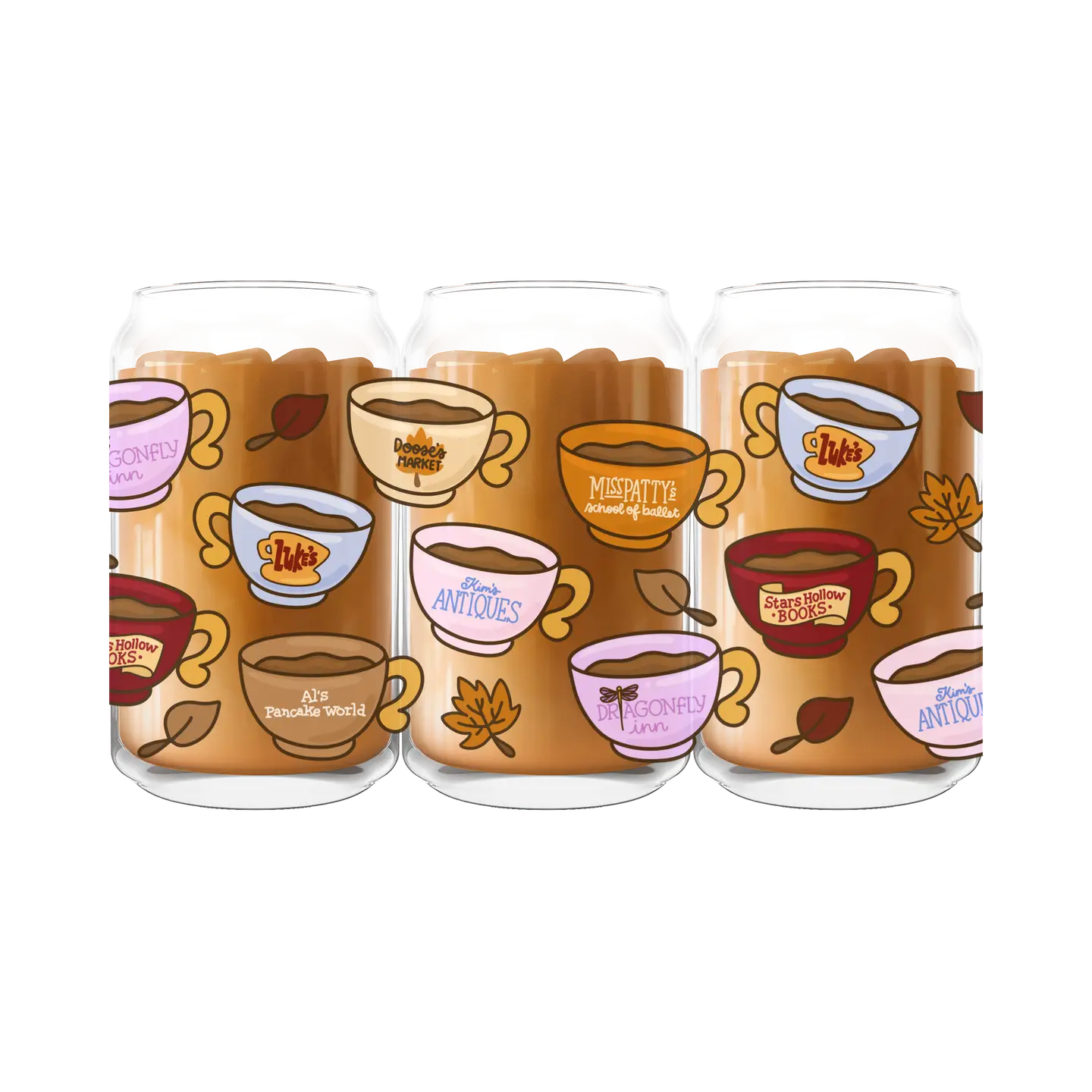 Gilmore Girl Inspired Stars Hollow Mugs Iced Coffee Glass